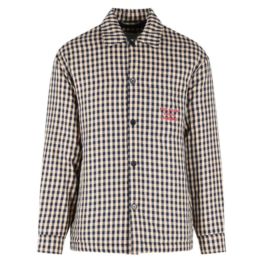 Drole De Monsieur Checkered Shirt In Beige Cotton Blend Men
